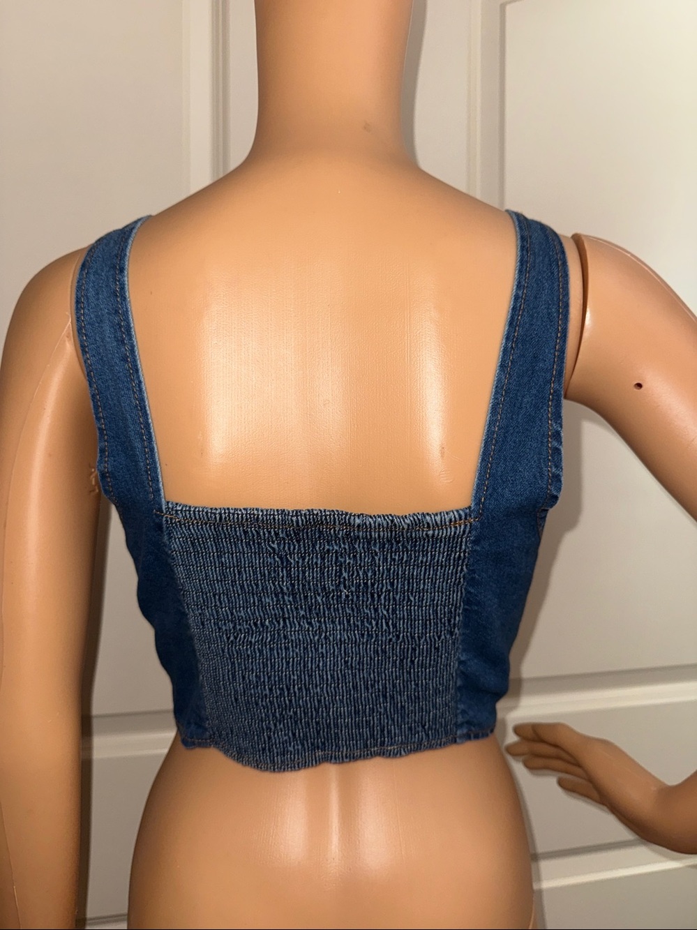 New Lone Star Denim Lace-Up Corset Tank Top - Blue - Picture 6 of 6